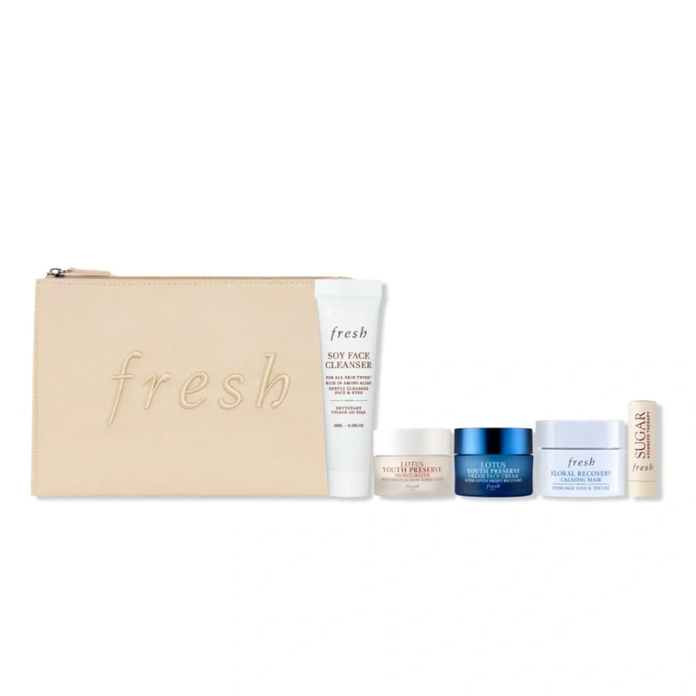 FRESH 6p Skincare Set Cleanser, Moisturizer, Mask, Lip Balm NIB $75